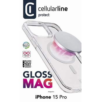 Cellularline Gloss Mag - Etui iPhone 15 Pro MagSafe (przezroczysty)
