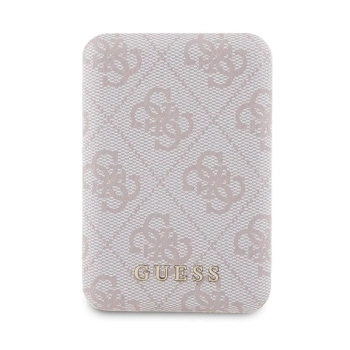 Guess Bundle Pack MagSafe 4G Metal Gold Logo - Zestaw etui + Power Bank 5000mAh MagSafe iPhone 14 Pro (różowy)