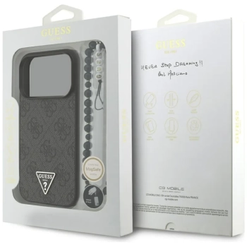 Guess 4G Strap Triangle Logo MagSafe - Etui do iPhone 17 Pro (czarny)