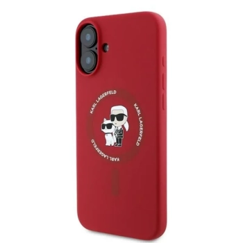 Karl Lagerfeld Silicone Karl & Choupette Ring MagSafe - Etui iPhone 16 Plus (czerwony)