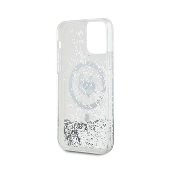 Karl Lagerfeld Liquid Glitter Choupette Head MagSafe - Etui iPhone 12 / iPhone 12 Pro (przezroczysty)