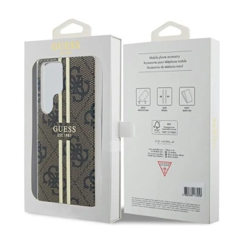 Guess IML 4G Gold Stripe - Etui Samsung Galaxy S24 Ultra (brązowy)