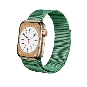 Crong Milano Steel - Pasek ze stali nierdzewnej do Apple Watch 42/44/45/49 mm (zielony)