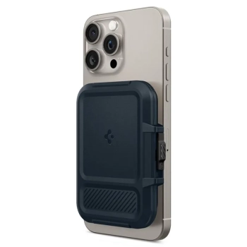 Spigen Lock Fit MagSafe - Portfel magnetyczny (Metal Slate)