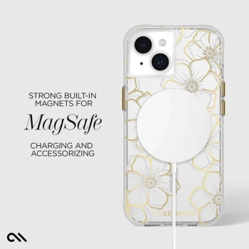 Case-Mate Floral Gems MagSafe - Etui iPhone 15 Plus (Gold)