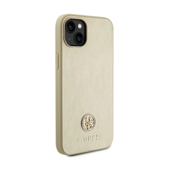 Guess 4G Strass Metal Logo - Etui iPhone 15 (złoty)