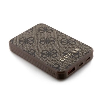 Guess 4G Leather Metal Logo - Power Bank 5000 mAh 15W (brązowy)