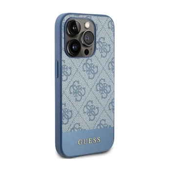 Guess 4G Bottom Stripe Metal Logo Collection - Etui iPhone 15 Pro Max (niebieski)