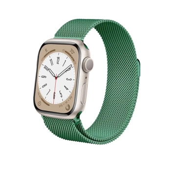 Crong Milano Steel - Pasek ze stali nierdzewnej do Apple Watch 42/44/45/49 mm (zielony)