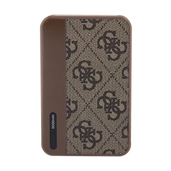Guess 4G Leather Metal Logo - Power Bank 5000 mAh 15W (brązowy)