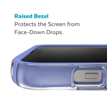 Speck Presidio Perfect-Clear with Impact Geometry - Etui iPhone 15 Plus / 14 Plus z powłoką MICROBAN (Clear / Grounded Purple)