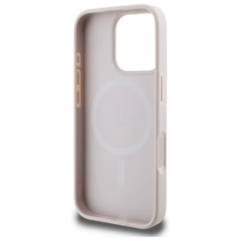 Guess Saffiano Peony Classic Logo MagSafe - Etui iPhone 16 Pro Max (różowy)