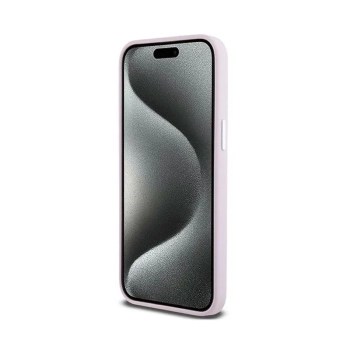DKNY Liquid Silicone Small Metal Logo MagSafe - Etui iPhone 14 Pro Max (różowy)