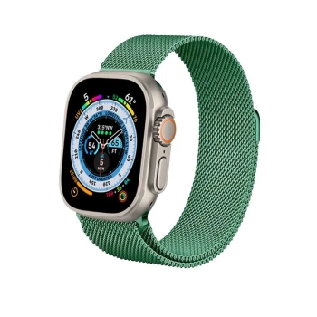 Crong Milano Steel - Pasek ze stali nierdzewnej do Apple Watch 42/44/45/49 mm (zielony)