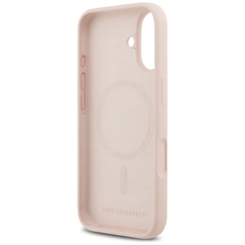 Karl Lagerfeld Silicone Karl & Choupette Ring MagSafe - Etui iPhone 17 (różowy)