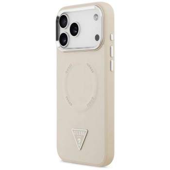 Guess Triangle Logo MagSafe - Etui iPhone 17 Pro Max (beżowy)