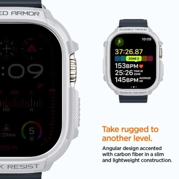 Spigen Rugged Armor - Obudowa do Apple Watch Ultra 1/2 49 mm (Biały)