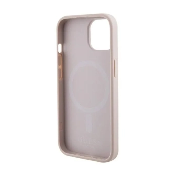 Guess Saffiano MagSafe - Etui iPhone 15 Plus (różowy)