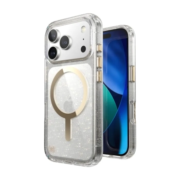 Speck Presidio Lux MagSafe - Etui iPhone 17 Pro (Glitter / Gold Metallic)