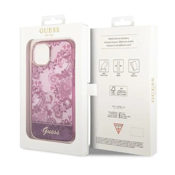 Guess Porcelain Collection - Etui iPhone 14 Plus (fuksja)
