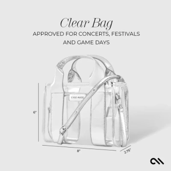 Case-Mate Micro Tote Bag - Wodoodporna torba na ramię (Silver Chrome/Clear)