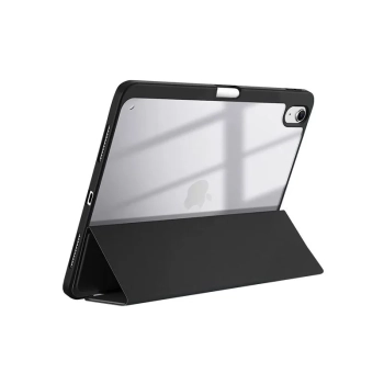 Crong PrimeFolio - Etui iPad 10.9” (2022) z podstawką i schowkiem na Apple Pencil (czarny/przezroczysty)