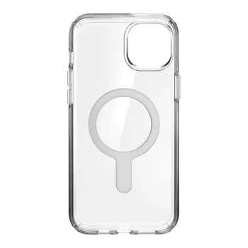 Speck Presidio Perfect-Clear ClickLock & Magsafe - Etui iPhone 15 Plus / iPhone 14 Plus (Clear / Chrome Finish / Serene Silver)