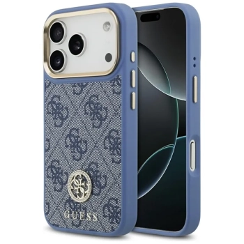 Guess 4G Strass Logo MagSafe - Etui iPhone 17 Pro (niebieski)