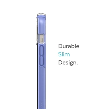 Speck Presidio Perfect-Clear with Impact Geometry - Etui iPhone 15 Plus / 14 Plus z powłoką MICROBAN (Clear / Grounded Purple)