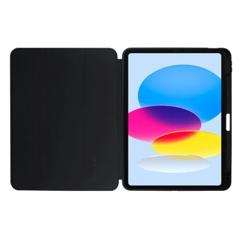 Crong PrimeFolio - Etui iPad 10.9” (2022) z podstawką i schowkiem na Apple Pencil (czarny/przezroczysty)