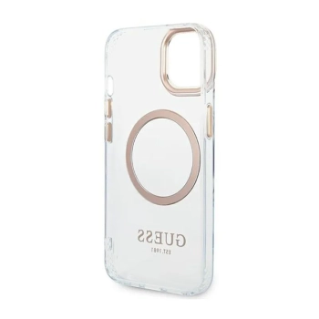 Guess Metal Outline Magsafe - Etui iPhone 14 (przezroczysty / złoty)