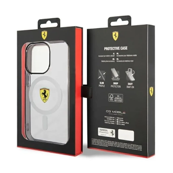 Ferrari Outline Magsafe - Etui iPhone 14 Pro (Przezroczysty)