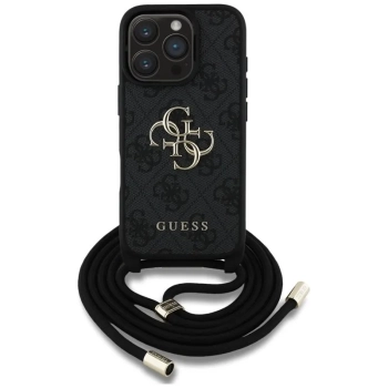 Guess 4G Big Logo Cord Strap Crossbody - Etui do iPhone 16 Pro (czarny)
