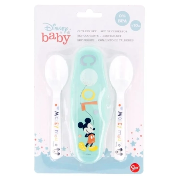 Mickey Mouse - Łyżeczka do karmienia 2 szt + etui (Cool)