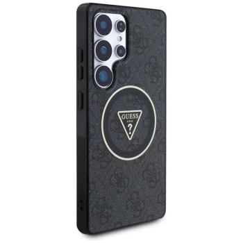 Guess 4G Glitter Triangle Buttons MagSafe - Etui do Samsung Galaxy S25 Ultra (czarny)