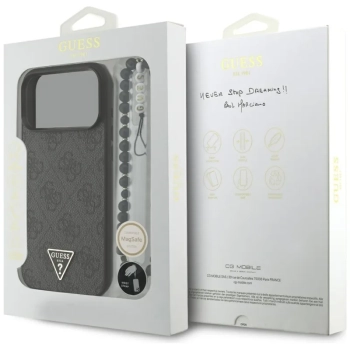 Guess 4G Strap Triangle Logo MagSafe - Etui do iPhone 17 Pro Max (czarny)