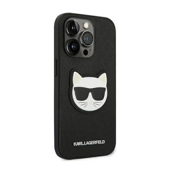 Karl Lagerfeld Saffiano Choupette Head Patch Case - Etui iPhone 14 Pro (czarny)