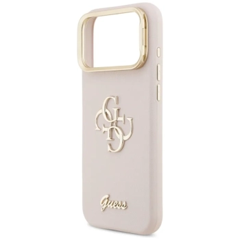 Guess Grained Big 4G & Stand Camera - Etui iPhone 17 Pro Max (różowy)