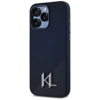 Karl Lagerfeld Silicone Shadow Metal Initial MagSafe - Etui do iPhone 15 Pro Max (czarny)