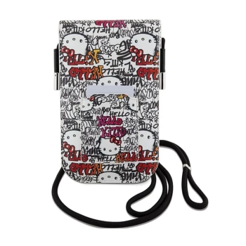 Hello Kitty Leather Tags Graffiti Cord - Torebka crossbody na telefon (beżowy)