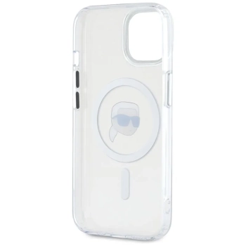 Karl Lagerfeld IML Metal Karl Head MagSafe - Etui do iPhone 15 Plus (biały)