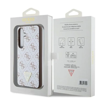 Guess 4G Triangle Metal Logo - Etui Samsung Galaxy S24 (biały)