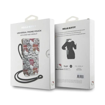 Hello Kitty Leather Tags Graffiti Cord - Torebka crossbody na telefon (beżowy)