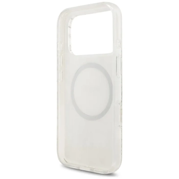 Guess IML Flowers Electro Pearl Strap MagSafe - Etui iPhone 17 Pro (biały)