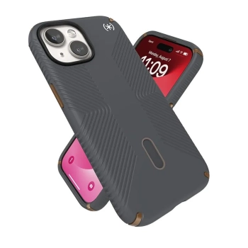 Speck Presidio2 Grip ClickLock & MagSafe - Etui iPhone 15 / iPhone 14 / iPhone 13 (Charcoal Grey / Cool Bronze)