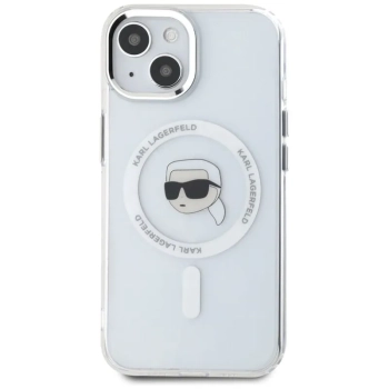 Karl Lagerfeld IML Metal Karl Head MagSafe - Etui do iPhone 15 (biały)