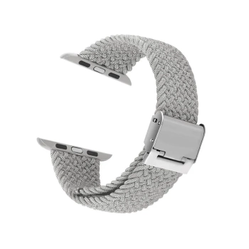 Crong Wave Band - Pleciony pasek do Apple Watch 42/44/45/49 mm (jasny szary)