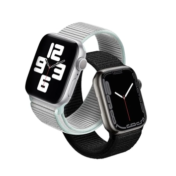 Crong Nylon Reflex - Pasek sportowy do Apple Watch 38/40/41 mm (czarny)