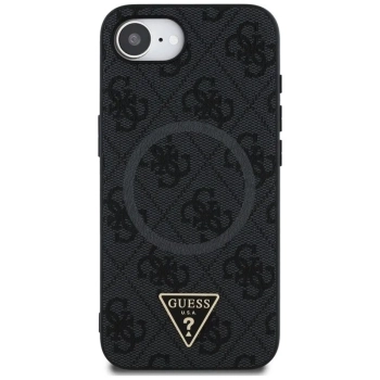 Guess 4G Ring Triangle Logo MagSafe - Etui do iPhone 16e (czarny)