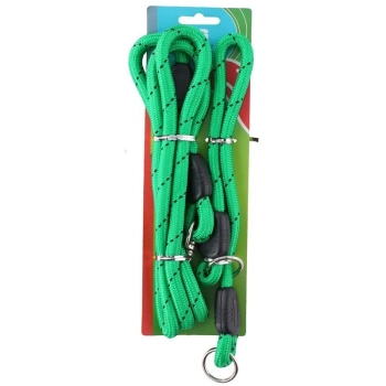 Smycz 150 cm + obroża 45 cm (zielony)